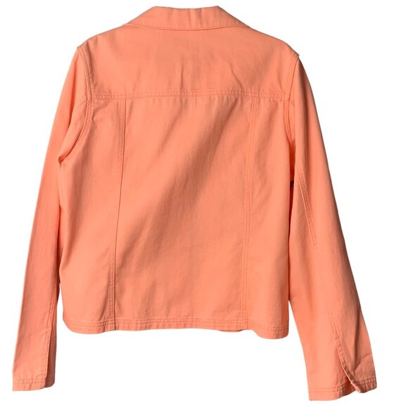 Chadwicks Womens Peach Denim Jacket Size 12T 100% Cotton Button-Up Front & Pocke - Picture 3 of 6